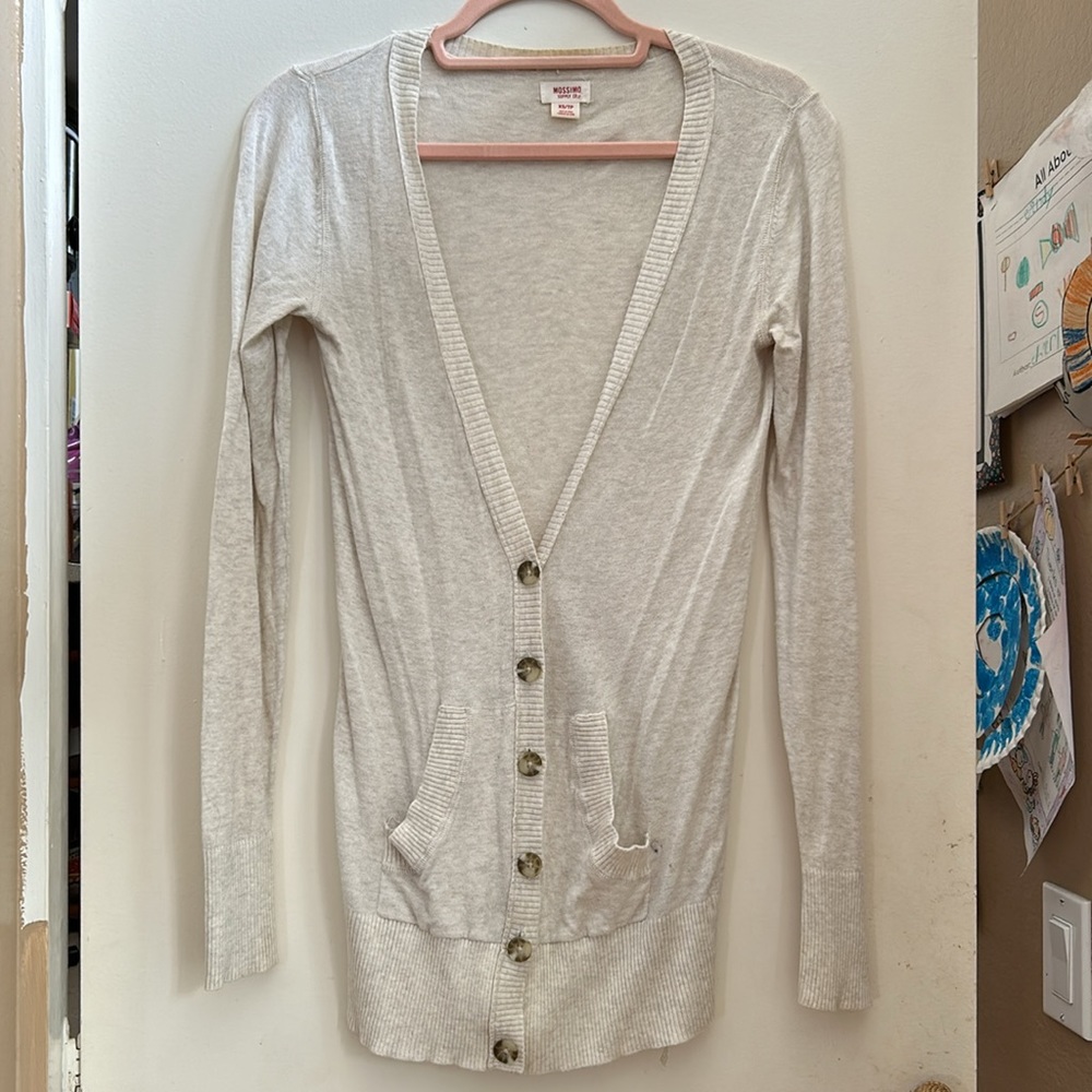 Light Tan / Oatmeal Grandpa Cardigan - Mossimo XS